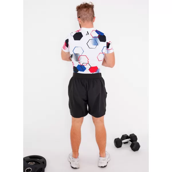  Pánské funkční kompresní triko s krátkým rukávem premium ALTISPORT VOJ/ALM036TR04 HEXA BÍLÁ 