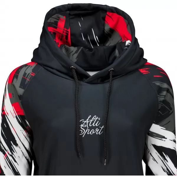  Dámská funkční prodloužená mikina premium ALTISPORT VOJ/ALW039MI03 černá/červená 
