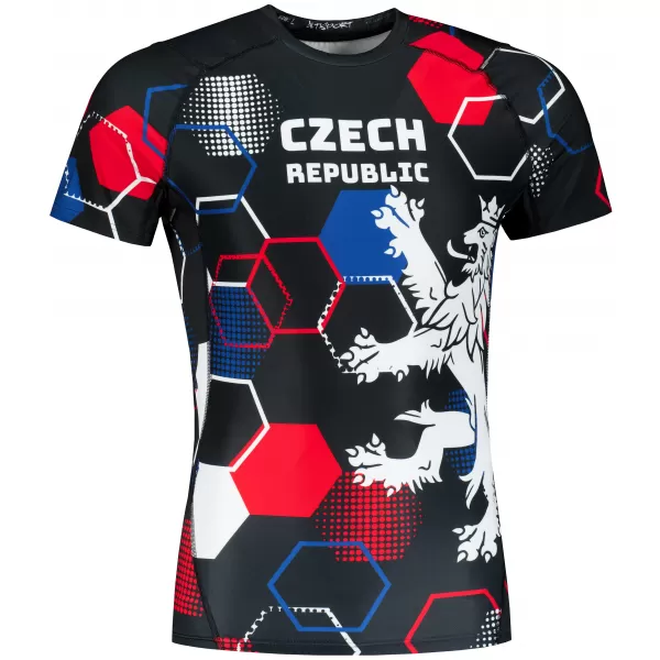  Pánské funkční kompresní triko s krátkým rukávem premium ALTISPORT VOJ/ALM036TR04 HEXA ČERNÁ 