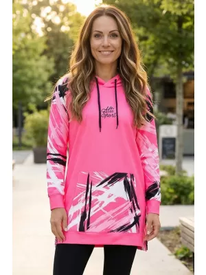 Dámská funkční prodloužená mikina premium ALTISPORT VOJ/ALW039MI03 FLUO PINK