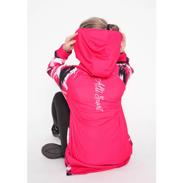  Dámská funkční prodloužená mikina premium ALTISPORT VOJ/ALW039MI03 VIVA MAGENTA 