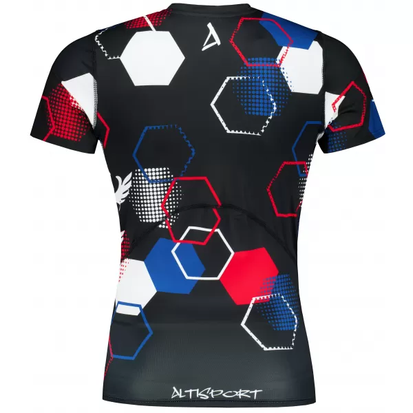  Pánské funkční kompresní triko s krátkým rukávem premium ALTISPORT VOJ/ALM036TR04 HEXA ČERNÁ 