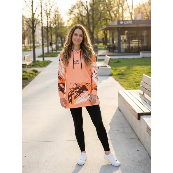  Dámská funkční prodloužená mikina premium ALTISPORT VOJ/ALW039MI03 ORANŽOVÁ 