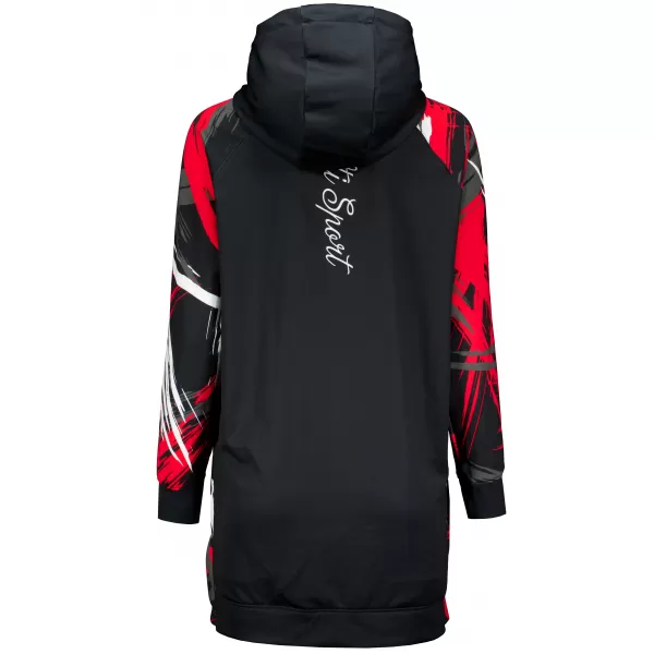  Dámská funkční prodloužená mikina premium ALTISPORT VOJ/ALW039MI03 černá/červená 
