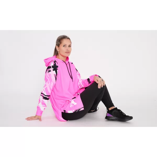  Dámská funkční prodloužená mikina premium ALTISPORT VOJ/ALW039MI03 FLUO PINK 