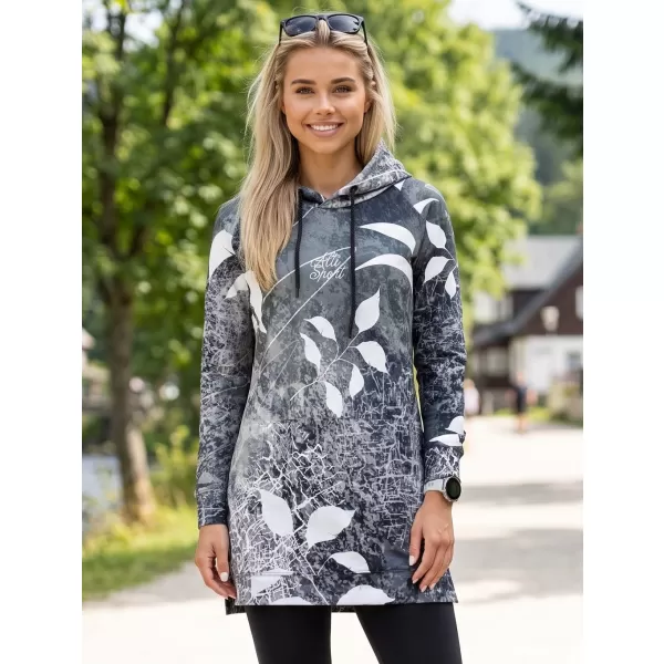  Dámská funkční prodloužená mikina premium ALTISPORT VOJ/ALW020MI03 ČERNOBÍLÁ 