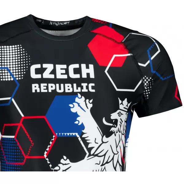  Pánské funkční kompresní triko s krátkým rukávem premium ALTISPORT VOJ/ALM036TR04 HEXA ČERNÁ 