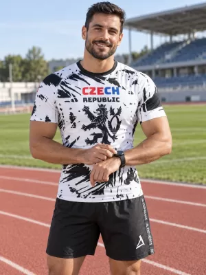 Pánské funkční kompresní triko s krátkým rukávem premium ALTISPORT VOJ/ALM036TR04 ABSTRAKCE