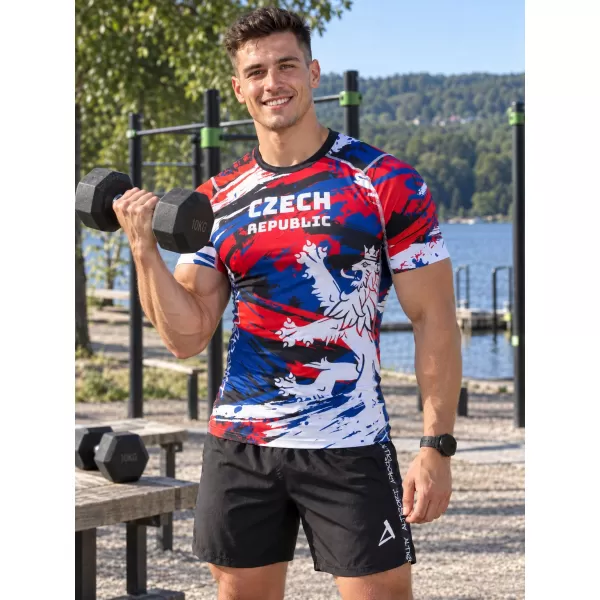  Pánské funkční kompresní triko s krátkým rukávem premium ALTISPORT VOJ/ALM036TR04 CZECH 