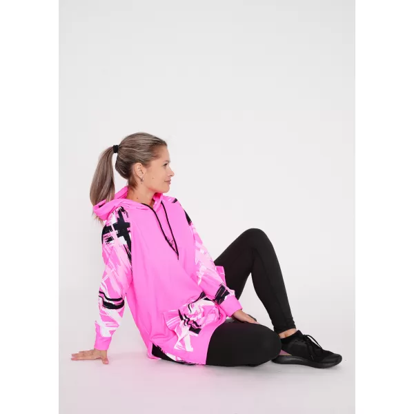  Dámská funkční prodloužená mikina premium ALTISPORT VOJ/ALW039MI03 FLUO PINK 