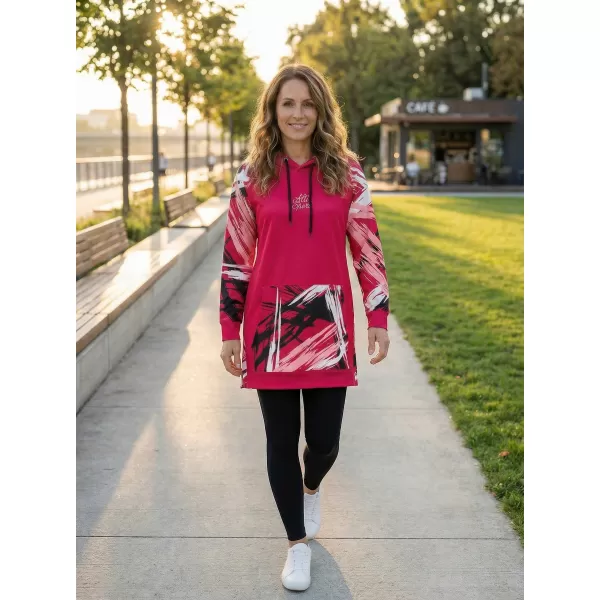  Dámská funkční prodloužená mikina premium ALTISPORT VOJ/ALW039MI03 VIVA MAGENTA 