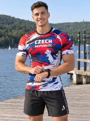 Pánské funkční kompresní triko s krátkým rukávem premium ALTISPORT VOJ/ALM036TR04 CZECH