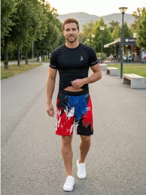 Pánské funkční kraťasy bez kapes premium ALTISPORT VOJ/ALM036KRA02 ŠMOUHY
