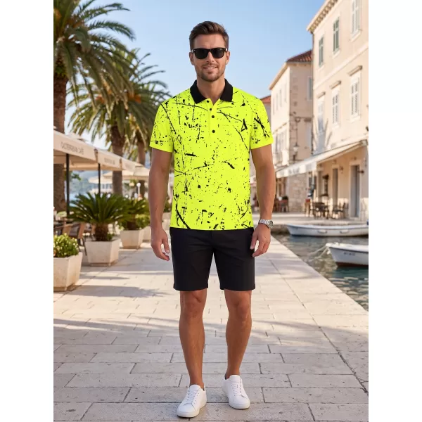 Pánské funkční triko s límečkem premium ALTISPORT VOJ/ALM034TR05 NEON YELLOW 
