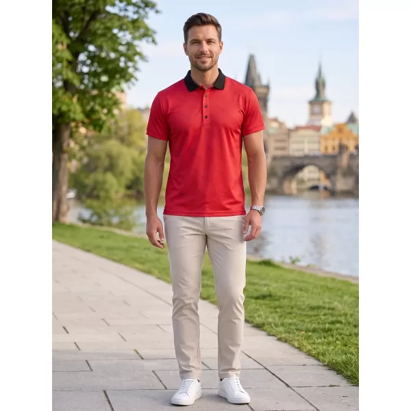  Pánské funkční triko s límečkem premium ALTISPORT VOJ/ALM050TR05 ČERVENÁ 