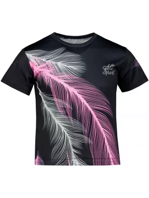 Dětské funkční triko premium ALTISPORT VOJ/ALK001TR01 ČERNÁ/SVĚTLE RŮŽOVÁ