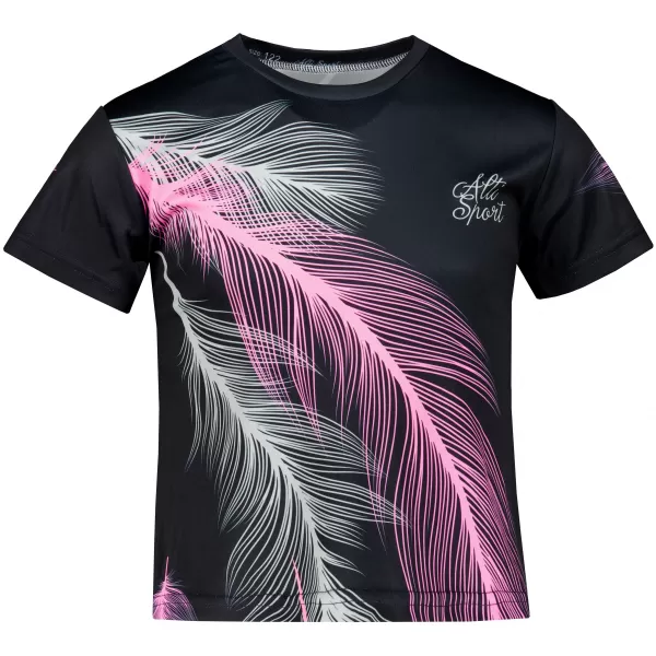  Dětské funkční triko premium ALTISPORT VOJ/ALK001TR01 ČERNÁ/SVĚTLE RŮŽOVÁ 
