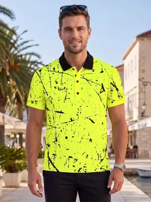Pánské funkční triko s límečkem premium ALTISPORT VOJ/ALM034TR05 NEON YELLOW