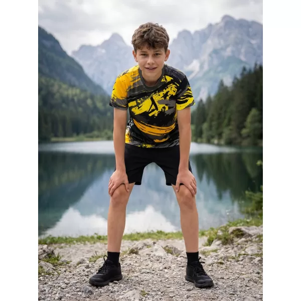 Dětské funkční triko premium ALTISPORT VOJ/ALK014TR01 ČERNOŽLUTÁ 