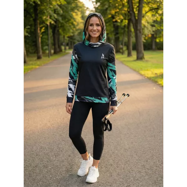  Dámská funkční mikina premium ALTISPORT VOJ/ALW039MI01 ČERNÁ/TYRKYSOVÁ 