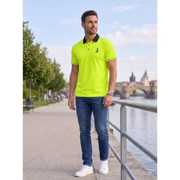  Pánské funkční triko s límečkem premium ALTISPORT VOJ/ALM000TR05 NEON YELLOW 