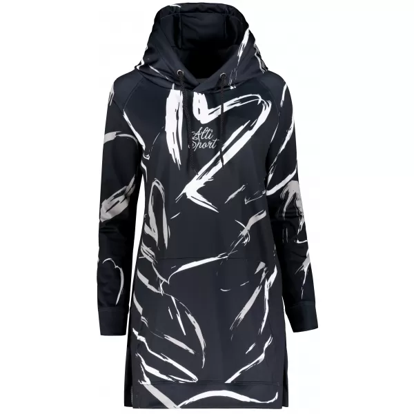  Dámská funkční prodloužená mikina premium ALTISPORT VOJ/ALW049MI03 ČERNOBÍLÁ 