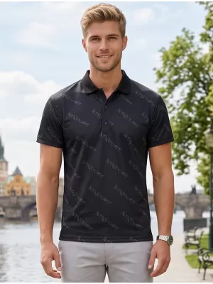 Pánské funkční triko s límečkem premium ALTISPORT VOJ/ALM050TR05 ČERNÁ