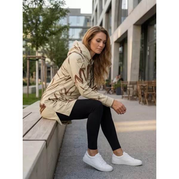  Dámská funkční prodloužená mikina premium ALTISPORT VOJ/ALW049MI03 HNĚDÁ 