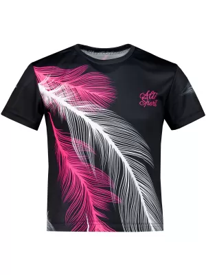 Dětské funkční triko premium ALTISPORT VOJ/ALK001TR01 ČERNÁ/RŮŽOVÁ