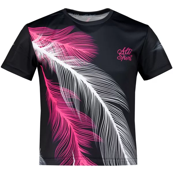  Dětské funkční triko premium ALTISPORT VOJ/ALK001TR01 ČERNÁ/RŮŽOVÁ 