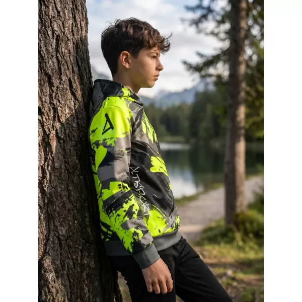  Dětská funkční mikina premium ALTISPORT VOJ/ALK014MI01 ČERNÁ/ZELENÁ 
