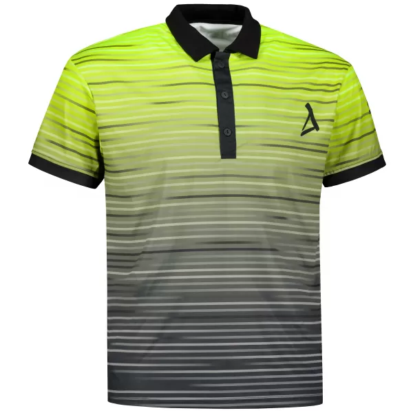  Pánské funkční triko s límečkem premium ALTISPORT VOJ/ALM031TR05 ČERNÁ/NEON YELLOW 