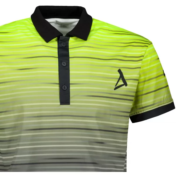  Pánské funkční triko s límečkem premium ALTISPORT VOJ/ALM031TR05 ČERNÁ/NEON YELLOW 