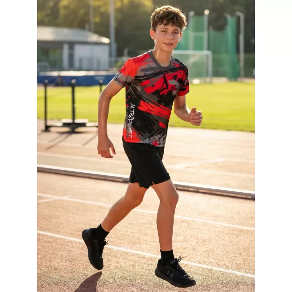  Dětské funkční triko premium ALTISPORT VOJ/ALK014TR01 ČERNÁ/ČERVENÁ 