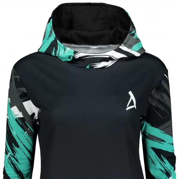  Dámská funkční mikina premium ALTISPORT VOJ/ALW039MI01 ČERNÁ/TYRKYSOVÁ 