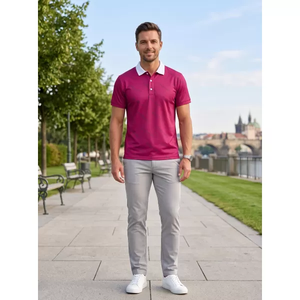  Pánské funkční triko s límečkem premium ALTISPORT VOJ/ALM050TR05 VÍNOVÁ 