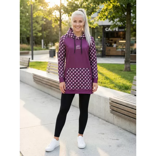  Dámská funkční prodloužená mikina premium ALTISPORT VOJ/ALW048MI03 FIALOVÁ 