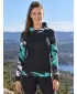 Dámská funkční mikina premium ALTISPORT VOJ/ALW039MI01 ČERNÁ/TYRKYSOVÁ