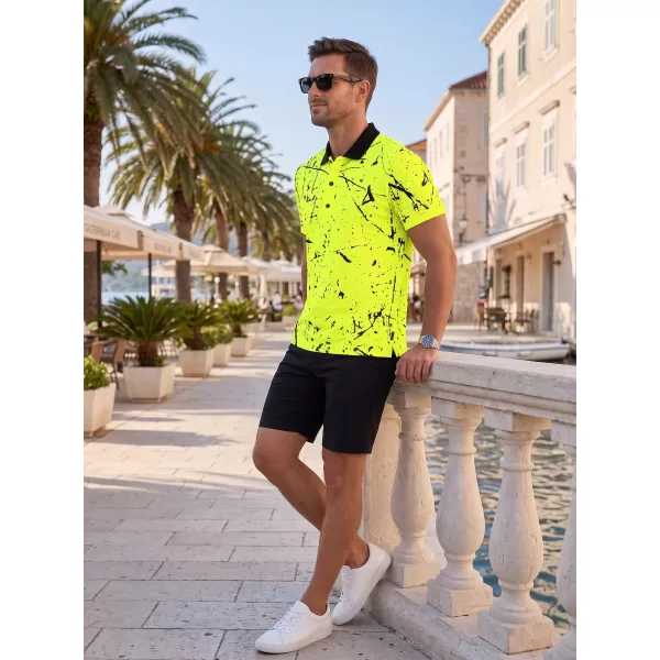  Pánské funkční triko s límečkem premium ALTISPORT VOJ/ALM034TR05 NEON YELLOW 