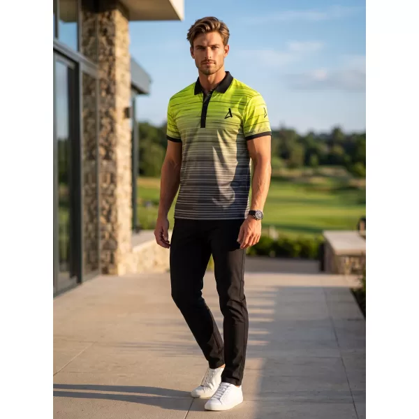  Pánské funkční triko s límečkem premium ALTISPORT VOJ/ALM031TR05 ČERNÁ/NEON YELLOW 