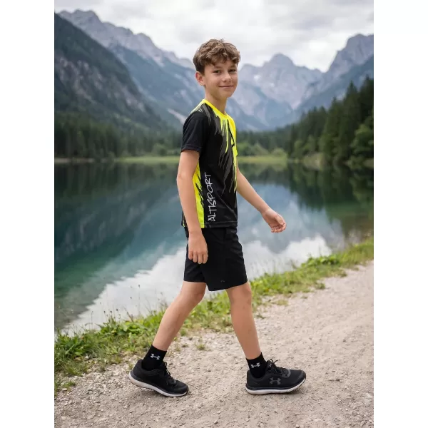  Dětské funkční triko premium ALTISPORT VOJ/ALK006TR01 ČERNOŽLUTÁ 