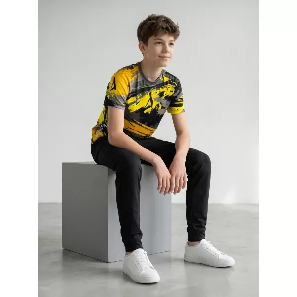  Dětské funkční triko premium ALTISPORT VOJ/ALK014TR01 ČERNOŽLUTÁ 