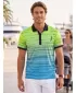 Pánské funkční triko s límečkem premium ALTISPORT VOJ/ALM031TR05 NEON YELLOW/PETROLEJOVÁ