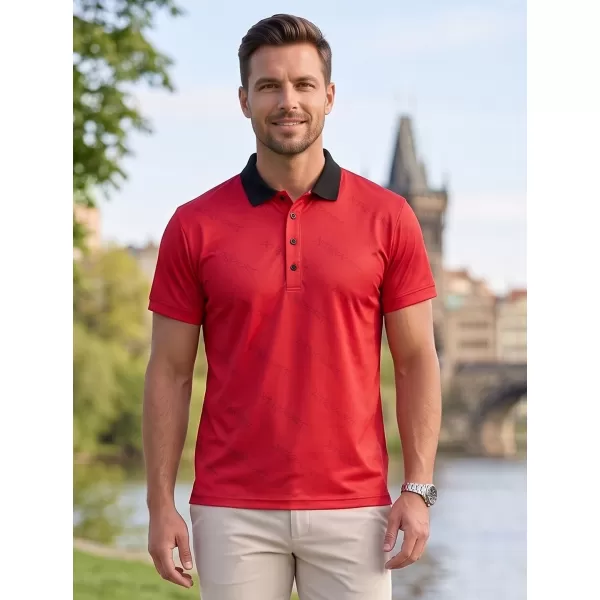  Pánské funkční triko s límečkem premium ALTISPORT VOJ/ALM050TR05 ČERVENÁ 