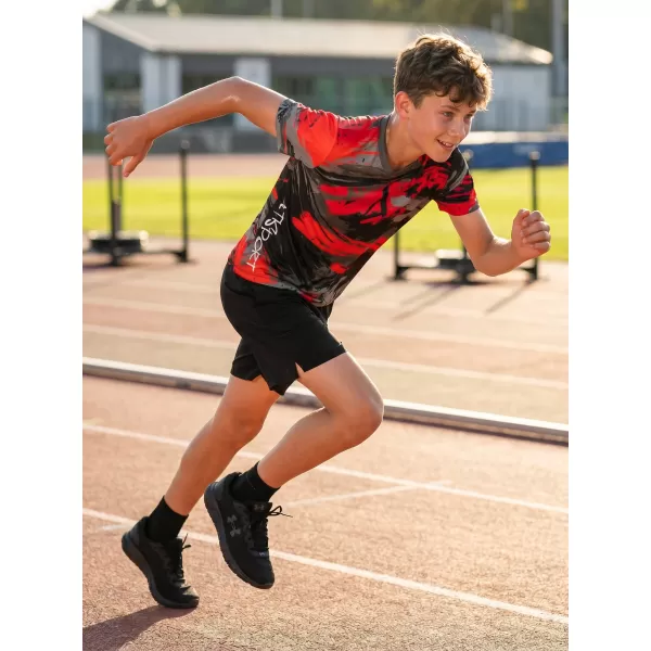  Dětské funkční triko premium ALTISPORT VOJ/ALK014TR01 ČERNÁ/ČERVENÁ 