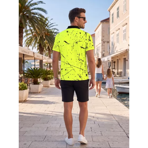  Pánské funkční triko s límečkem premium ALTISPORT VOJ/ALM034TR05 NEON YELLOW 