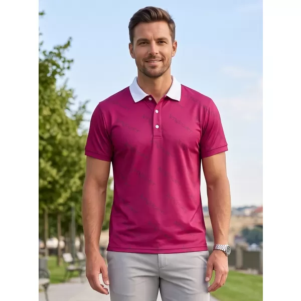  Pánské funkční triko s límečkem premium ALTISPORT VOJ/ALM050TR05 VÍNOVÁ 