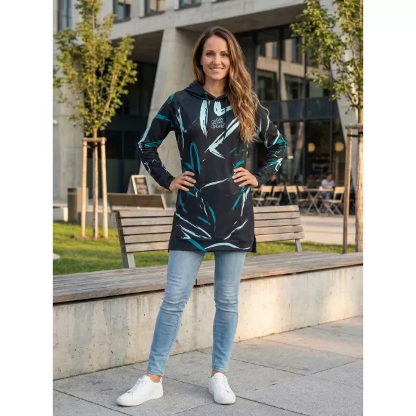  Dámská funkční prodloužená mikina premium ALTISPORT VOJ/ALW049MI03 ČERNOMODRÁ 