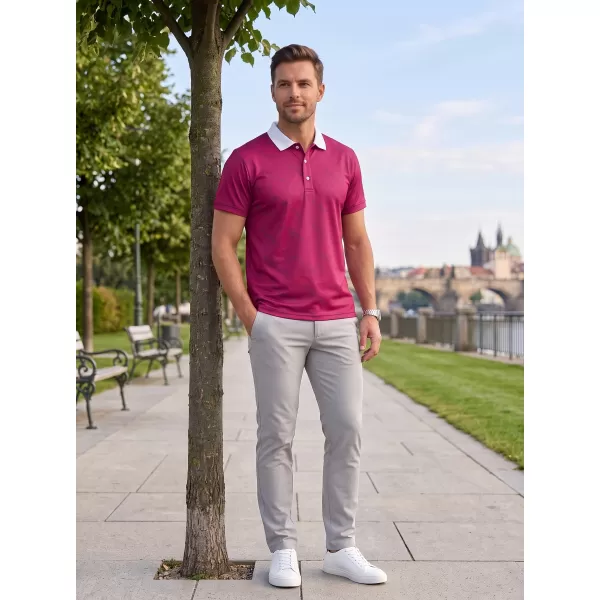  Pánské funkční triko s límečkem premium ALTISPORT VOJ/ALM050TR05 VÍNOVÁ 