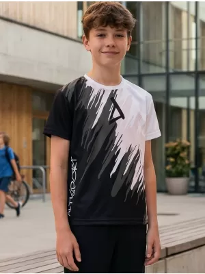 Dětské funkční triko premium ALTISPORT VOJ/ALK006TR01 ČERNOBÍLÁ